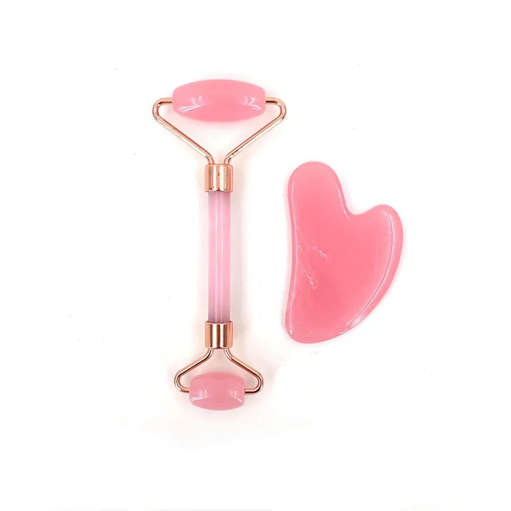 

2pcs/set Face Spa Massager Neck Roller Gua Sha Scraper Board Face Lift Up Wrinkle Remover Face Roller Scraper Set