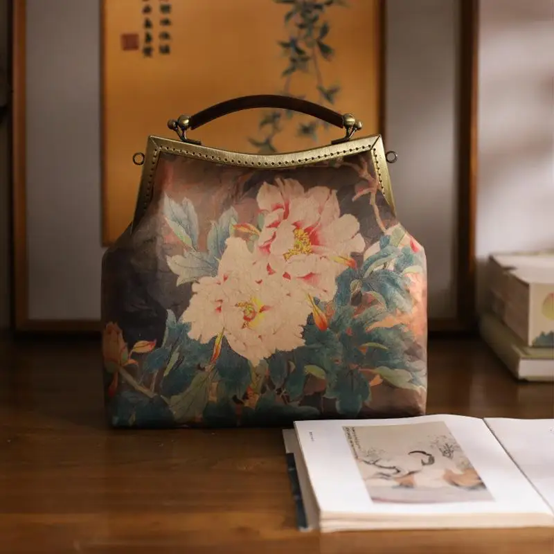 

Ethnic Style Wild Acrylic Peony Hand Carry Small and Medium Female Temperament Female Cheongsam Bag