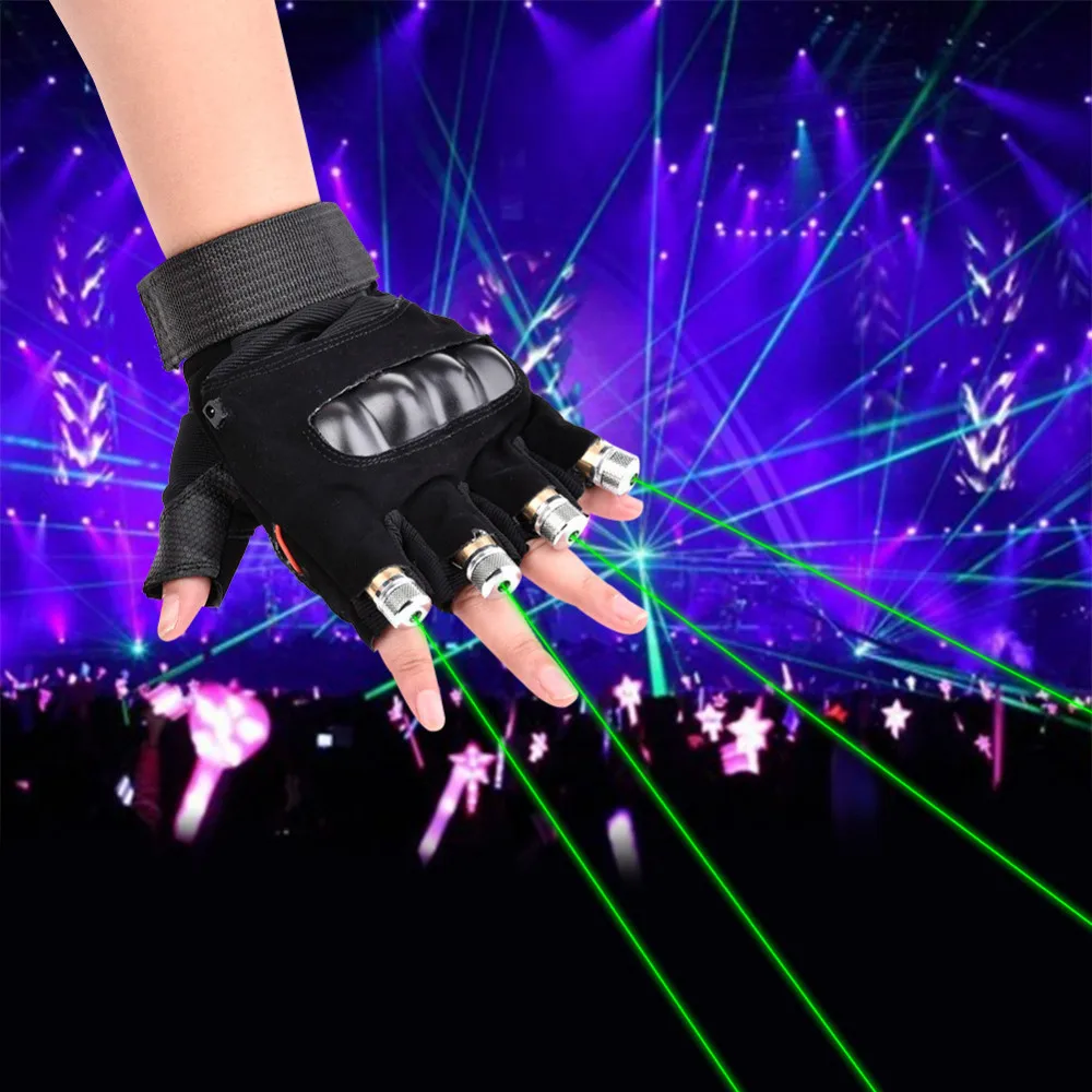 Green Laser Beam Multi Beam Laser Gloves Luminous Glove Stage Props DJ Night Glow Props Led Palm Finger Light Dancing Club DJ
