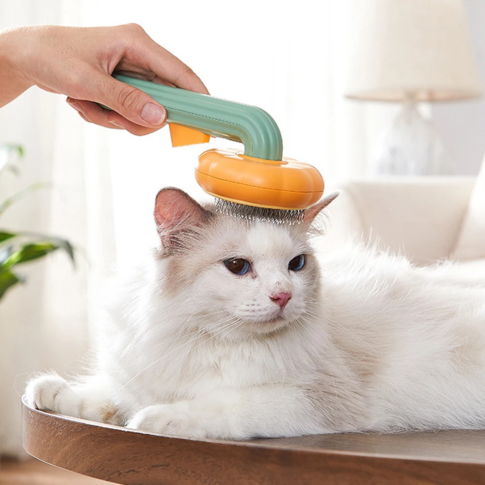 

Hair Removal Selfcleaning Flea Comb Clean Brush Dog Cat Grooming Comb Pet Brush Self Cleaning Slicker Brush Pet Cat Comb