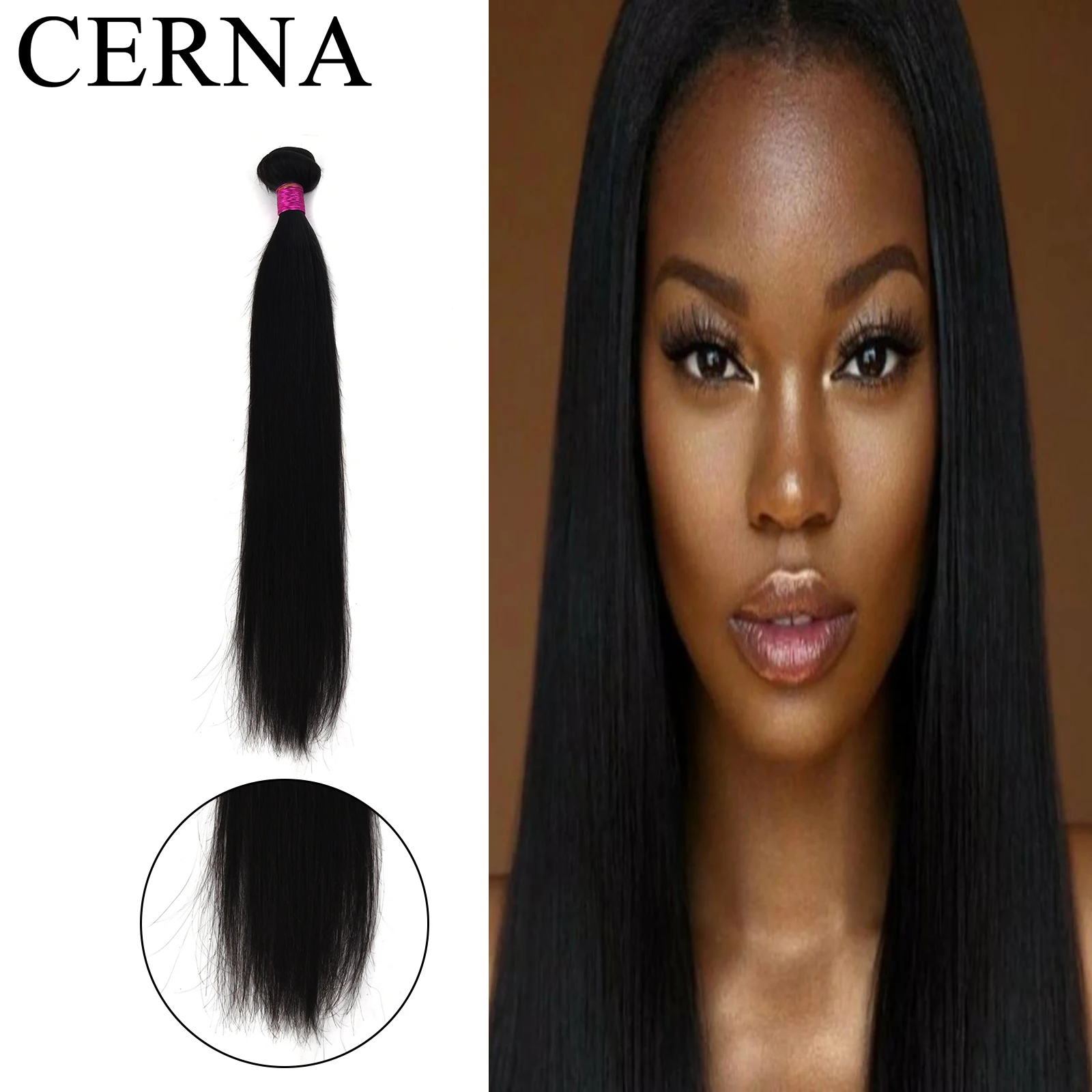 

Cerna Straight 1/3/4 Bundles Malaysian Hair 100% Unprocessed Human Virgin Hair Weave Bundle Natural Black Remy Hair Extensions