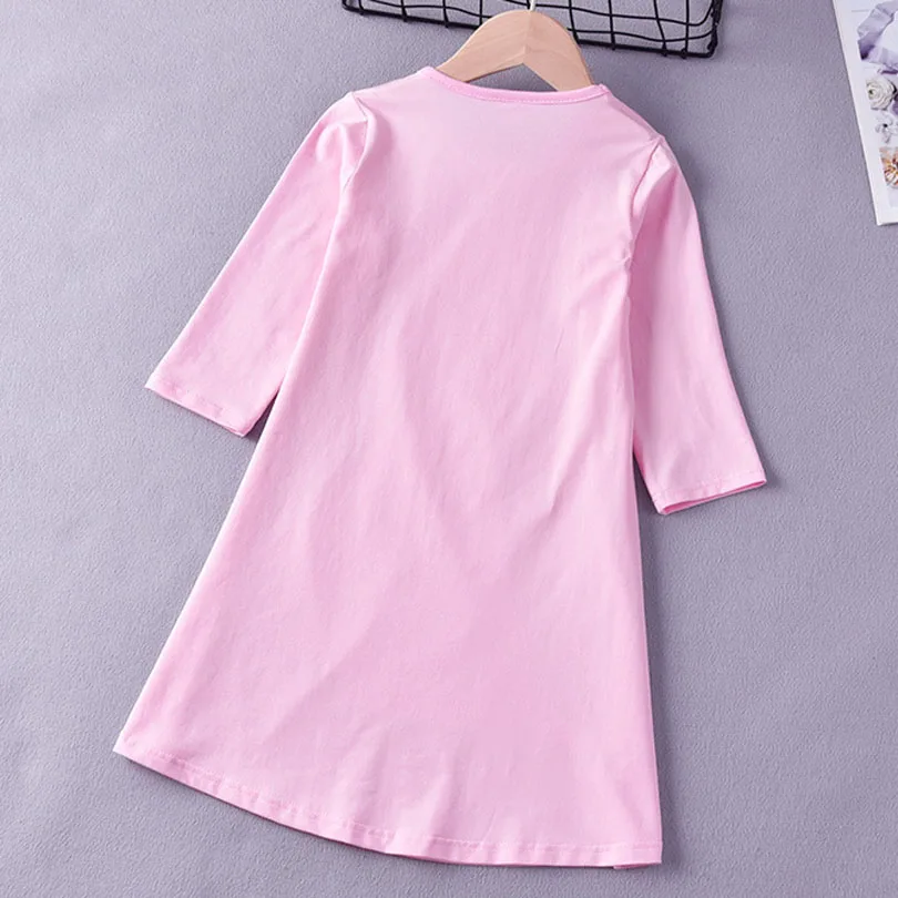 Весенне-осенняя ночная рубашка для девочек с изображением Анны и Эльзы; новая весенняя пижама с длинными рукавами для маленьких девочек; одежда для сна; детское платье; ночная рубашка