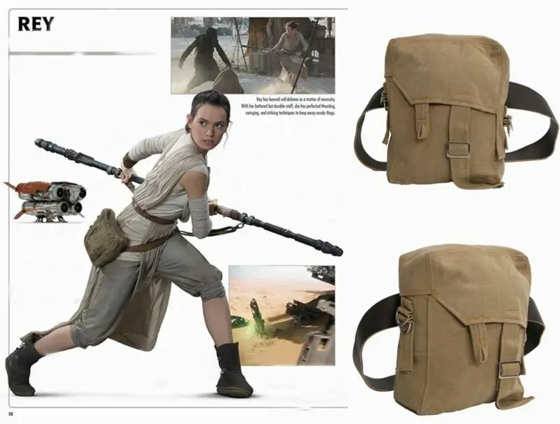 Звездные войны фильм Рей сумка с ПУ ремень коричневый холст Rey Sidebag косплей костюм аксессуары Рождественский подарок реквизит