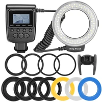 universal 48 leds ring flash light with lcd power control 4 color filter 8 adapter rings led light for nikon canon dslr cameras%e2%80%8b