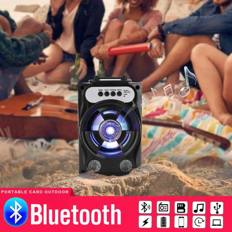 Large Size Bluetooth Speaker Wireless Sound System Bass Stereo with LED Light 24BB | Электроника