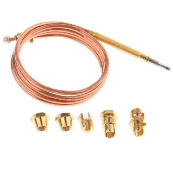 90cm Thermocouple Replacement Set For Gas Furnaces Boilers Water Heaters, Head size: M6*0.75; Tail thread: M9*1 1