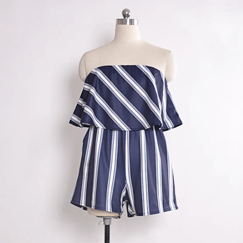 

Boho Shorts Beach Shoulder Jumpsuit Rompers Women Playsuits 2020 Bohemian female Clothing The Sexy Beach with Ruffles Off