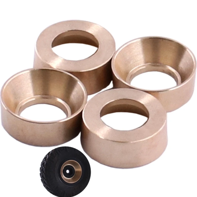 

RC Accessories Brass Alloy 4PCS Beadlock Wheel Hub Set for Axial SCX24 Durable Wheel Rim Upgrades Replacement Parts