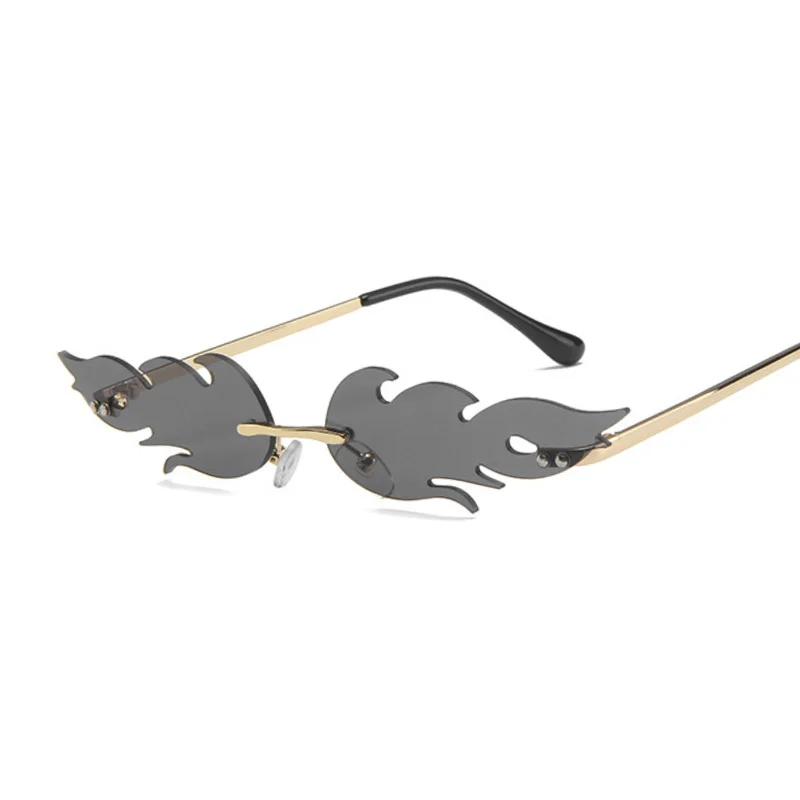 Очки солнцезащитные женские без оправы роскошные винтажные металлические узкие