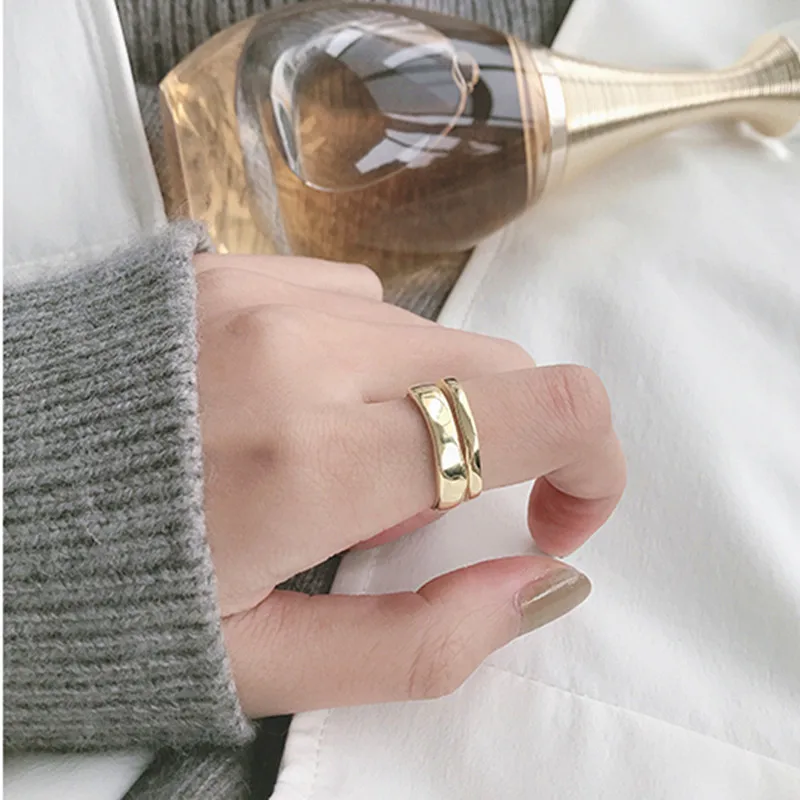 Женское широкое кольцо FFLACELL из стерлингового серебра с гладкой