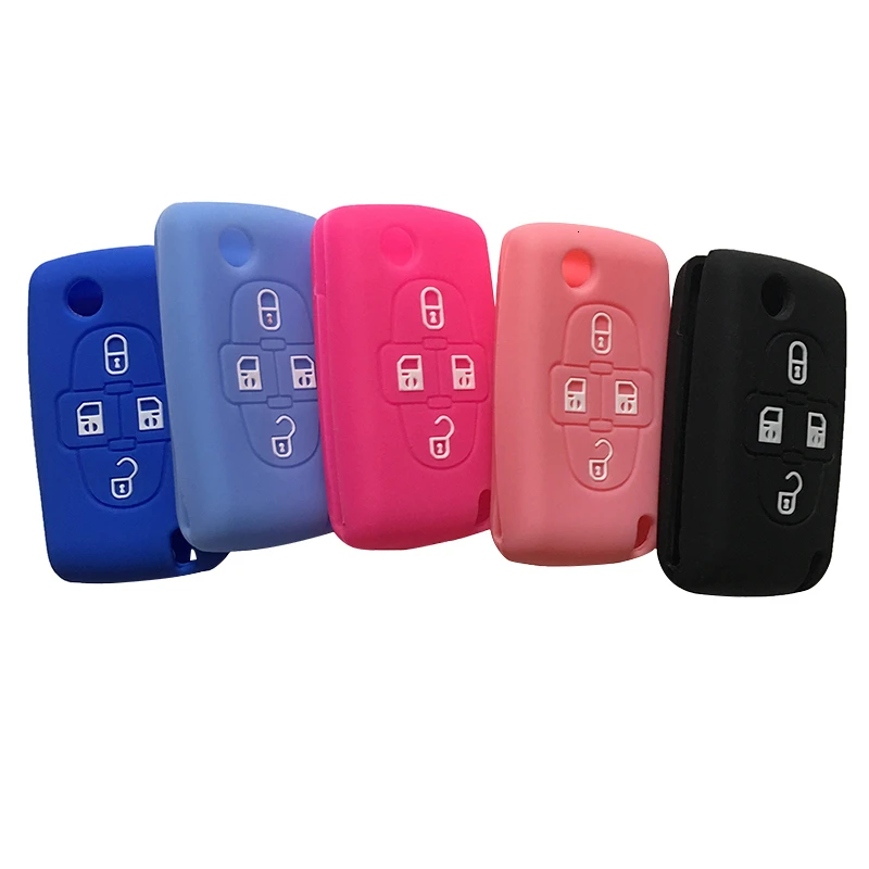 Силиконовая оболочка для телефона 4 кнопки Peugeot 1007 807 Lancia Phedra Key Cover For Citroen C8|Футляр