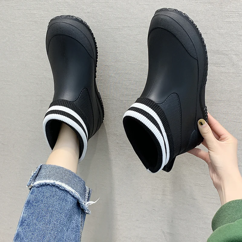 Женская обувь с коротким голенищем Резиновые сапоги теплые и Плюш высокого