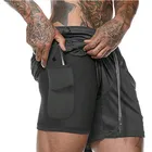 Мужские летние шорты для бега 2 в 1 из дышащего сетчатого материала для занятий спортом бега фитнесом быстросохнущие мужские шорты для тренажерного зала