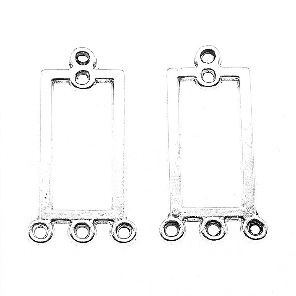 

20pcs Antique Silver Color Earring Connector Charms DIY Earring Jewelry Findings Earring Connector For Jewelry Making 12x22mm
