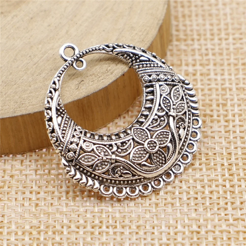 

Charms for Jewelry Making Findings Handmade DIY Craft 10pcs Antique Silver Color 30x32mm Earring Connector Charms Pendant