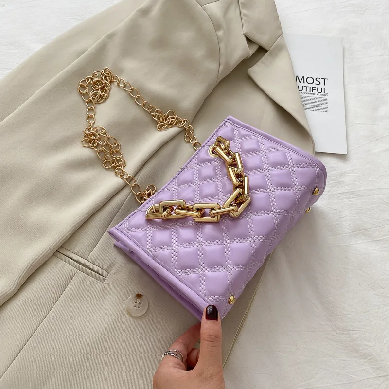 

Women's Bags Textured Female 2021 Popular New Trendy Chain Small Square Fragrant Style Single-Shoulder Messenger Fashion Handbag