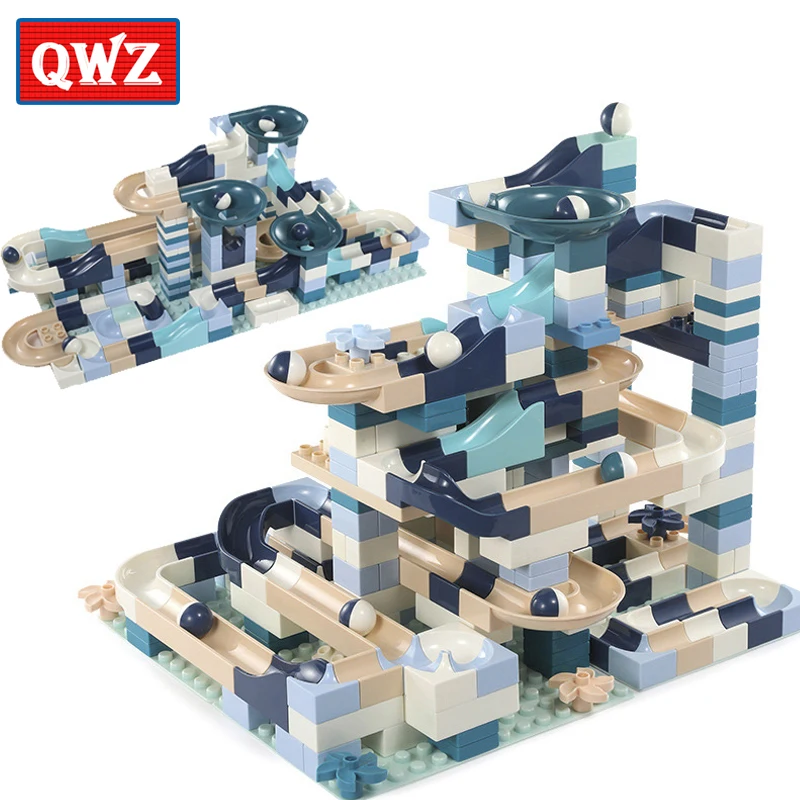 QWZ 80 360 шт. гоночная трасса с мраморным рисунком строительные блоки воронки горки