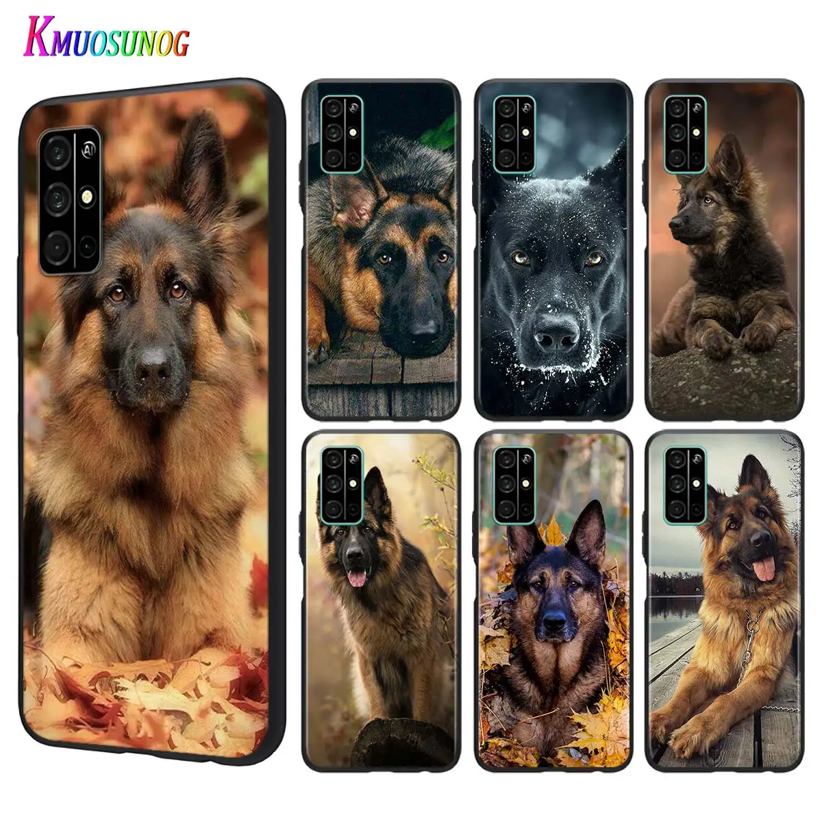 

Silicone Black Cover German Shepherd Dog for Huawei Honor 9A 9C 9S 9X Lite 10 10i 20 V20 20S 30 Pro Lite Phone Case