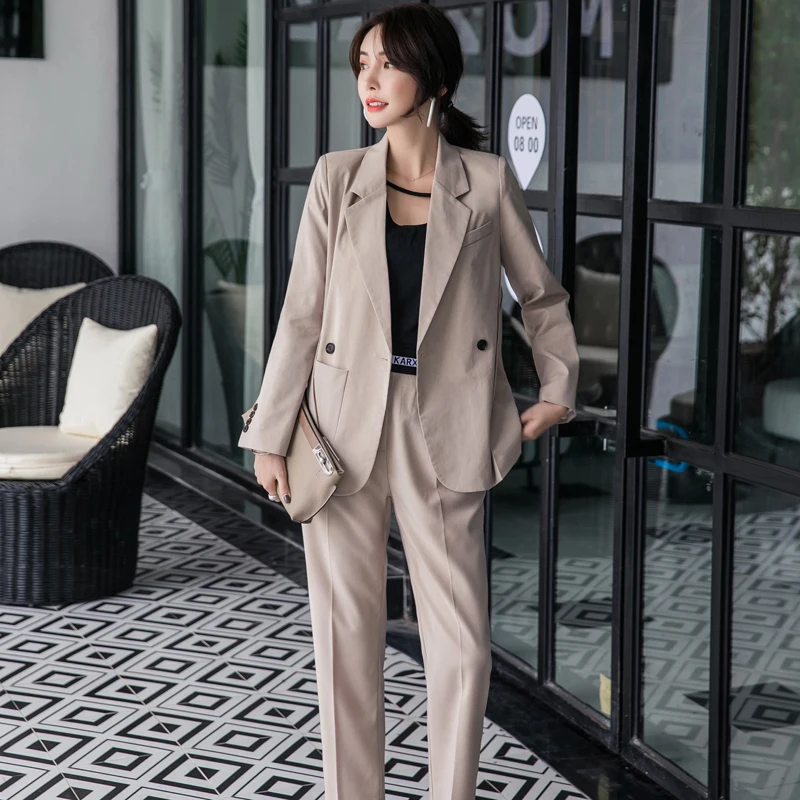 Mozuleva Женский комплект из 2 предметов двубортный блейзер цвета хаки и брюки с