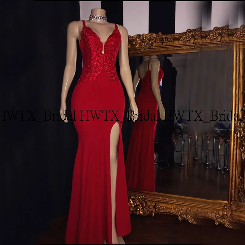 Красное длинное платье для выпускного вечера es 2020 сексуальное платье-Русалка с