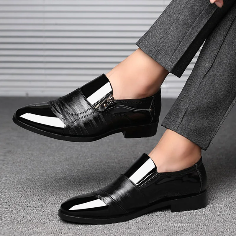 

Fashion Business Dress Men Shoes 2019 New Classic Leather Men'S Suits Shoes Fashion Slip On Dress Shoes Men Oxfords H318