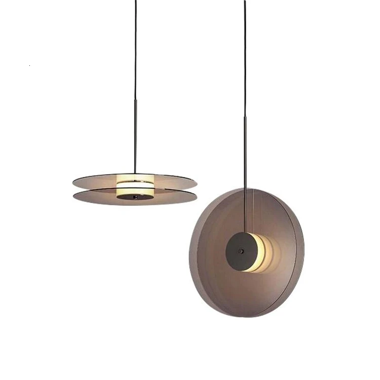 Современная подвесная люстра с серым дымчатым стеклом декоративный светильник