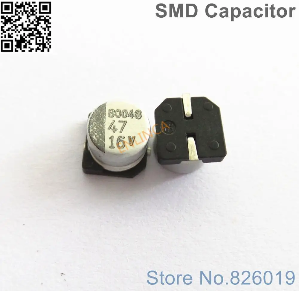 12 шт./лот 16 в 47 мкФ SMD алюминиевые электролитические конденсаторы Размер 6 3*5 4