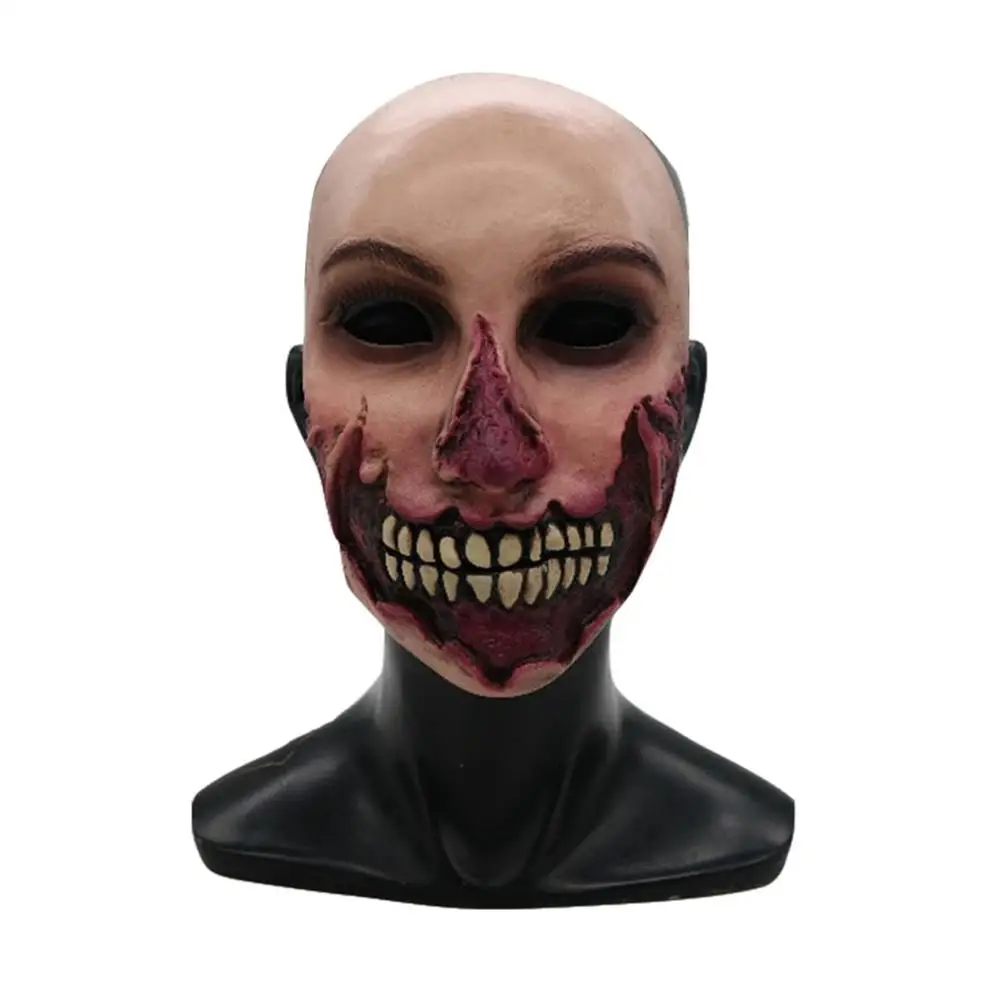 Хэллоуин маска для лица зомби ужасная Маска Голова Латекс Косплей Реквизит