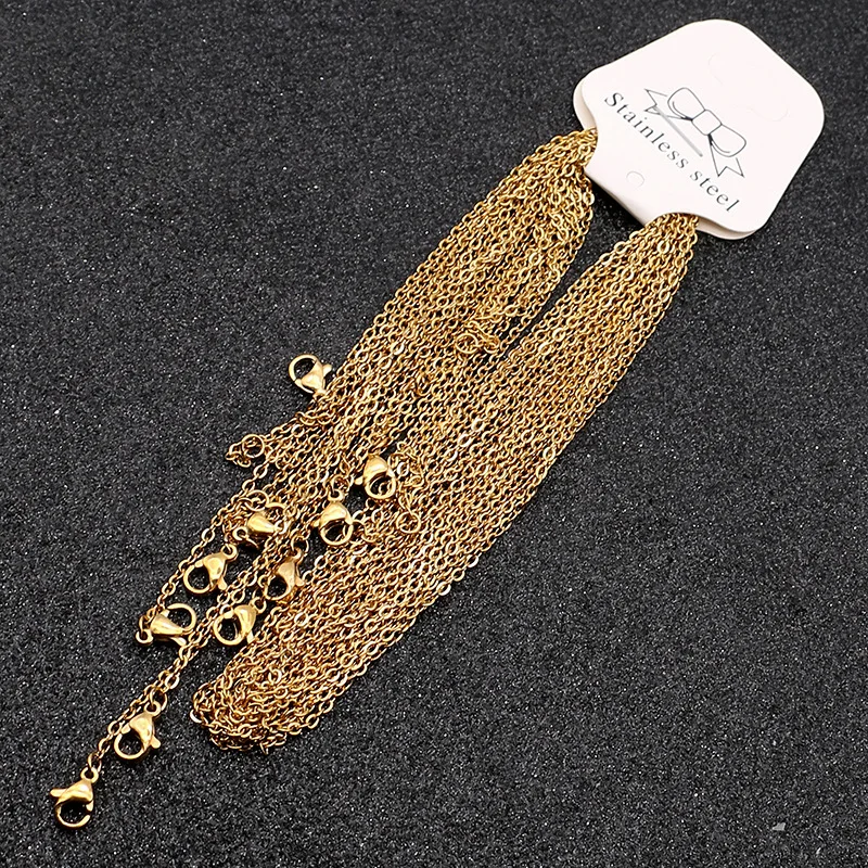 

Stainless Steel Chain For Jewelry Making 1.5/2mm Width Metal Rolo Link Chain Bulk Cadenas Wholesale 20pcs
