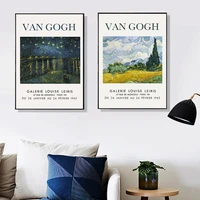classic vincent van gogh oil painting exhibition posters starry night art prints gallery wall art pictures for living room decor