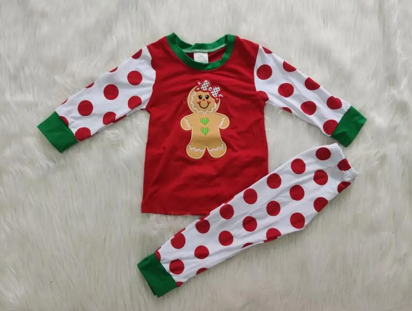 Kids Pajamas Children Sleepwear Baby Pajamas Sets Boys Girls Bread Enbroidery Cotton Outfits Nightwear Christmas Clothing