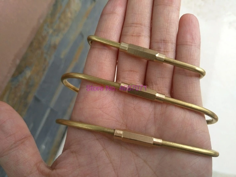 От DHL 500 шт брелки унисекс чисто ручной работы Медные Брелки простые латунные