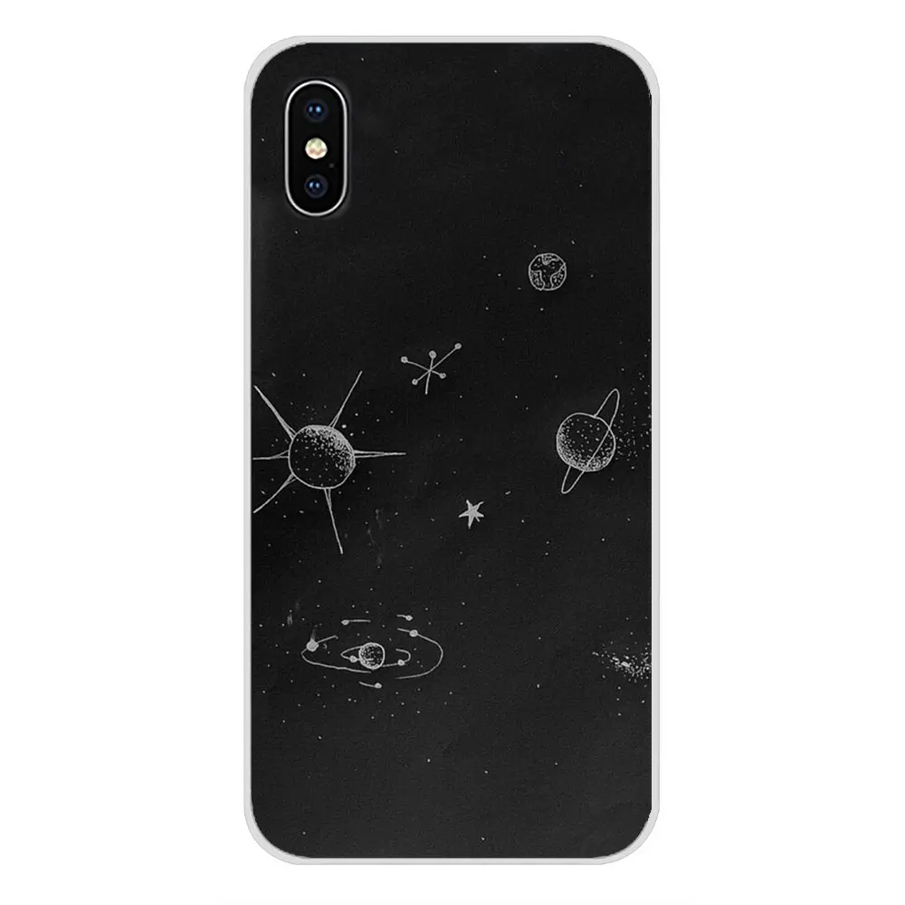 Аксессуары чехлы для телефонов Чехол черный с белым луной звезды космосом Motorola