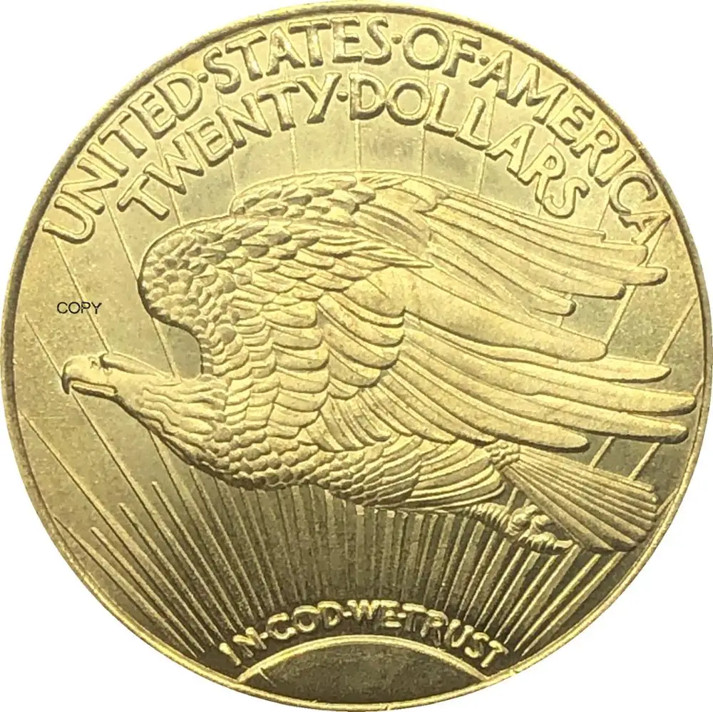 

Соединенные Штаты Америки 1931 1931D 20 долларов Saint-Gaudens - Double Eagle с девизом латунная металлическая копия монеты