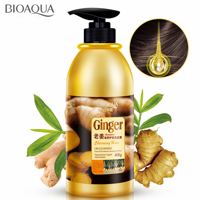 Травяной имбирный шампунь для волос без силиконового масла контроля жирности от