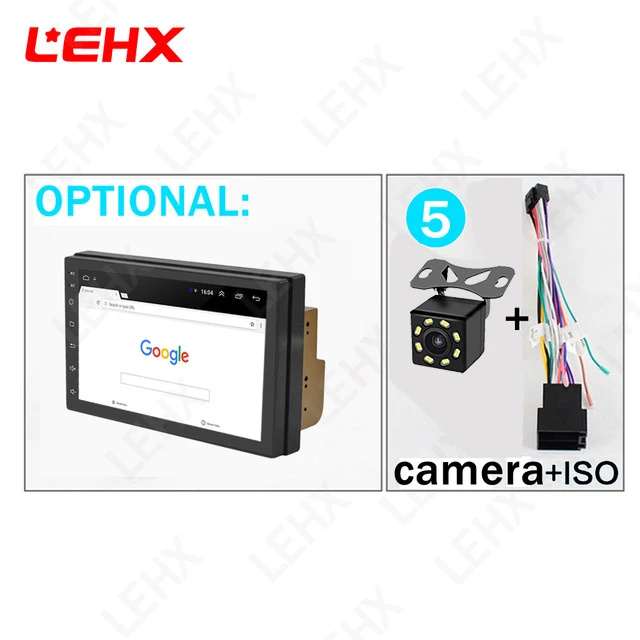LE7016-ISO-CAM LEHX двойной Din универсальный 7 дюймов Android 8,1 автомобильный Радио GPS мультимедийный блок плеер для TOYOTA Nissan Kia RAV4 Honda VW Hyundai - Цвет: LE7016-ISO-CAM