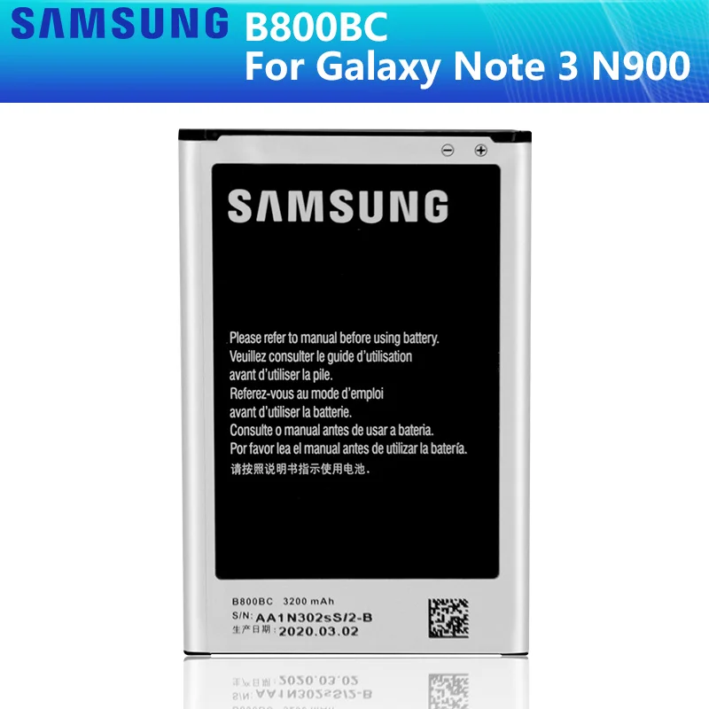 Оригинальный аккумулятор SAMSUNG B800BC B800BE для Samsung GALAXY NOTE 3 N9006 N9005 N9009 N9008 N9002 Note3 NFC 3200