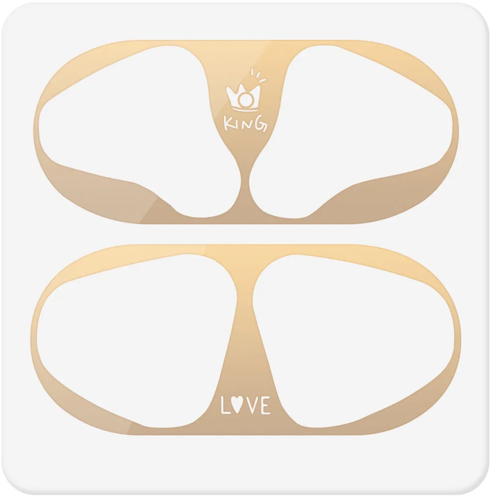 gold KING Один комплект, металлическая Пылезащитная наклейка для Apple AirPods, чехол, пылезащитная защитная наклейка, защитная пленка для Air Pods, аксессуары - Цвет: gold KING