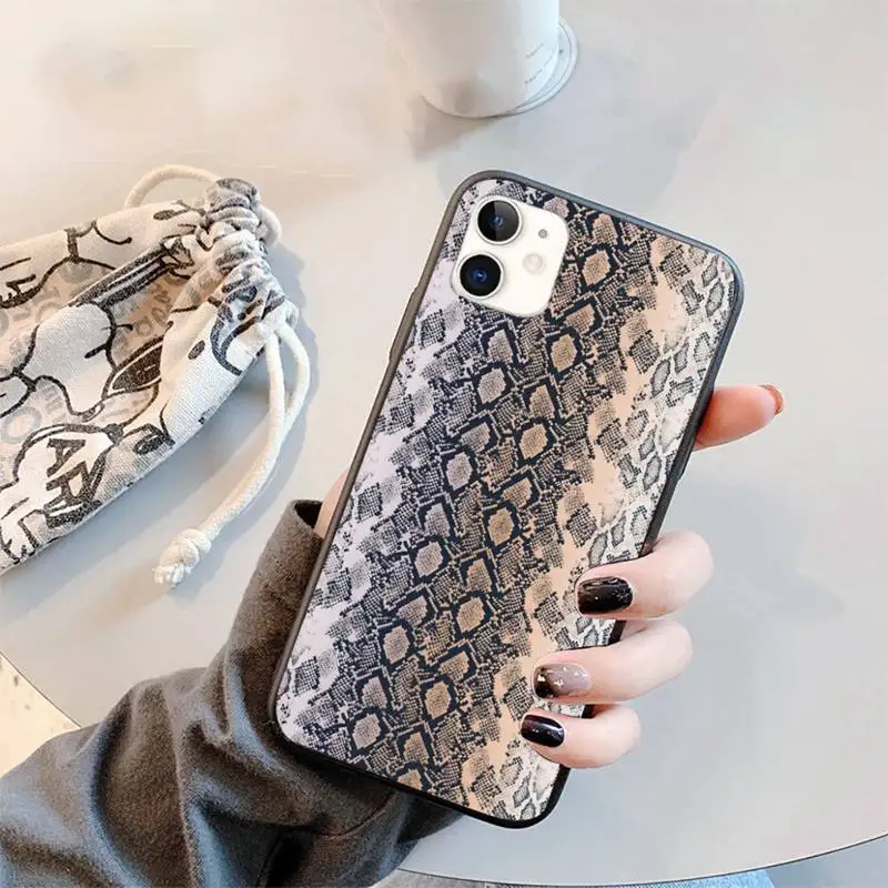 

Snake skin luxury article purple Phone Case for iPhone 12 11 mini pro XS MAX 8 7 6 6S Plus X 5S SE 2020 XR
