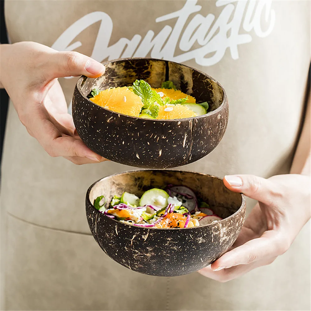 Tigela de coco натуральный красивый кокосовый контейнер подставка для приготовления