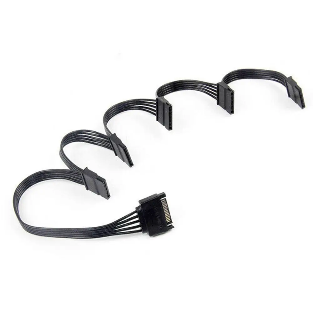 

Кабель питания SATA 15 Pin от 1 до 5 SATA 15 Pin для жесткого диска, кабель разветвитель для ПК DIY Sever 15-Pin SATA Power 60 см