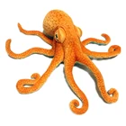 Большие реалистичные мягкие морские животные, мягкая плюшевая игрушка, осьминог, оранжевый M09