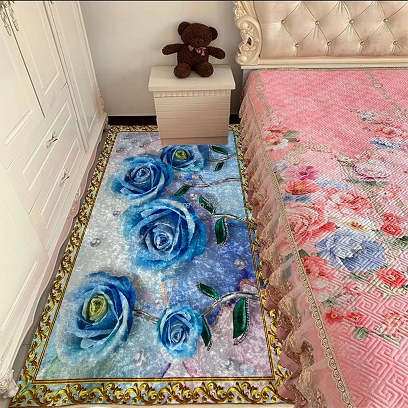 Online Golden Diamond Velvet Comodino Tappeto Tappetino Soggiorno Coperta Tavolino Coperta Bay Window Mat Può Essere Personalizzato