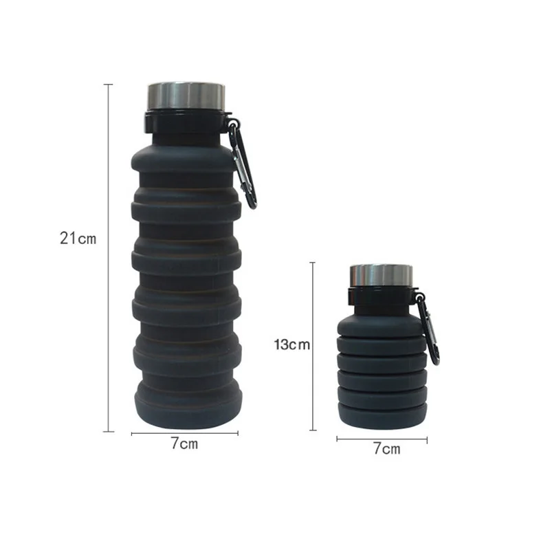 Новинка 470 мл силиконовая складная бутылка для воды пищевая спорта на открытом