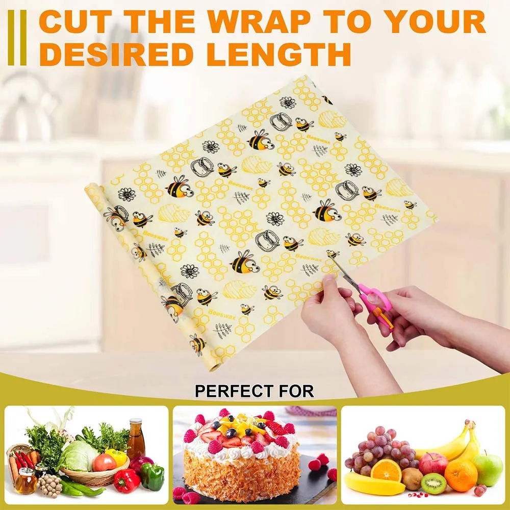 Многоразовая пищевая обертка для пчелиного воска 33x100 см|Целлофановые и