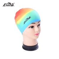adults swimming cap women men elastic waterproof silicone swim pool protect ears long hair teens diving hat sports colorful