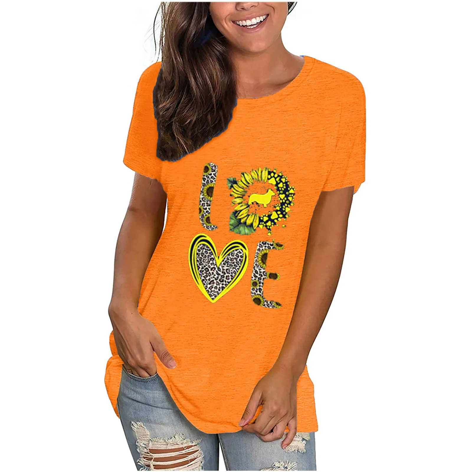 

SAGACE Fashion Simple Casual Women's T-shirt Design Letter Printed Short Sleeve Polyester Blouse Daily футболка 2021