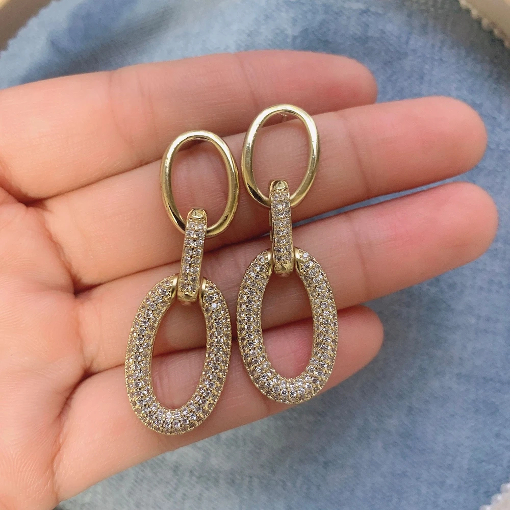 

Женские серьги с белым камнем, овальные, круглые, с фианитами, 5 пар