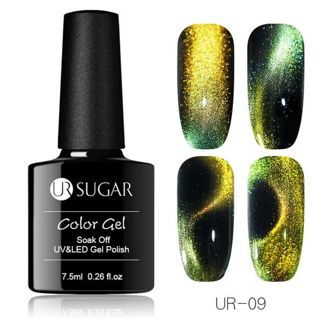 9D Cat Eye UV Gel 9 Ur Sugar 9D Хамелеон для использования с магнитом Гель-лак для ногтей широкий эффект кошачий глаз УФ-гель лак лазер дизайн ногтей гель замочить от УФ светодиодный Гель-лак - Цвет: 9D Cat Eye UV Gel 9