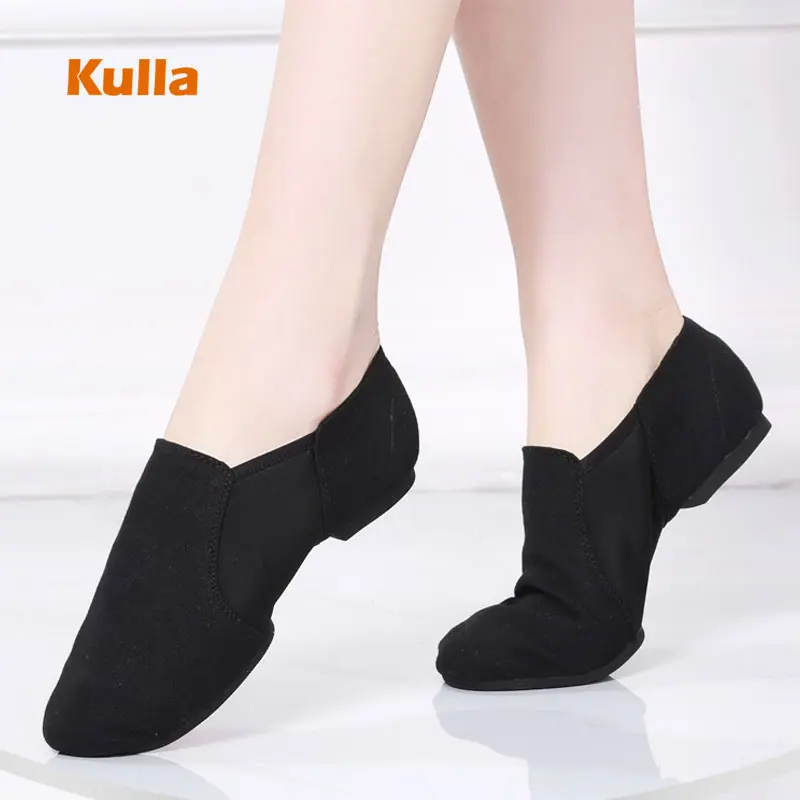 Women Jazz Dance Shoes Flat Shoes Canvas Soft Unisex Gymnastics Ballet Sneakers Fitness Adults Children Girls Sports Dance Shoes